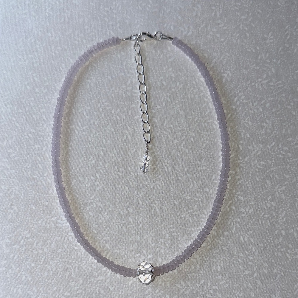 New Chic Pink & Silver‎ Beaded Necklace